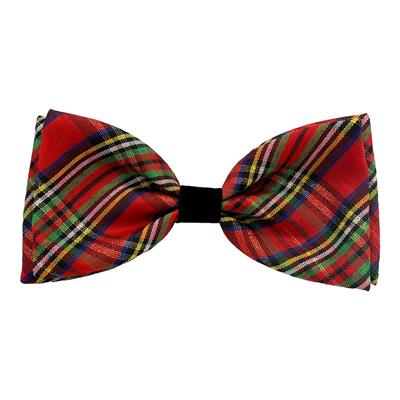 Shiny Christmas Plaid Bow Tie