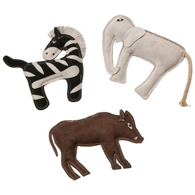 Spot Dura-fuse Leather Jungle Dog Toy Assorted, 1ea/11 in