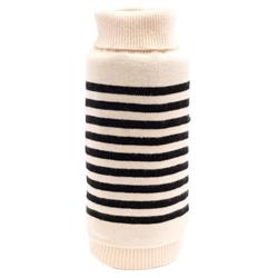 Cream/Black Stripe Turtleneck Sweater