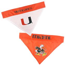 NCAA U Of Miami Reversible Pet Bandana