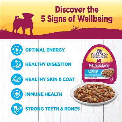 Wellness Complete Health Petite Entrées Shredded Medly Braised Lamb Venison Sweet Potato Carrot 3oz. (Case of 12)