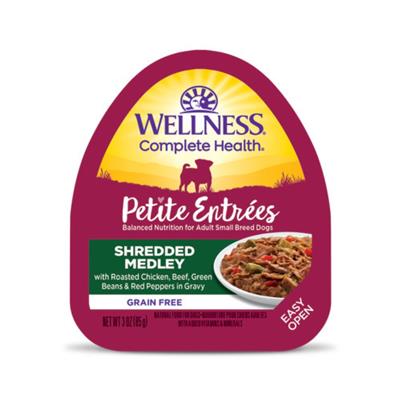 Wellness Complete Health Petite Entrées Shredded Medly Roast Chicken Beef Green Bean Red Pepper 3oz. (Case of 12)