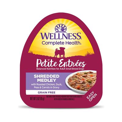 Wellness Complete Health Petite Entrées Shredded Medly Roast Chicken Duck Peas Carrot 3oz. (Case of 12)