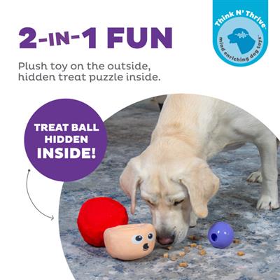 Snack Palz Interactive Plush Dog Puzzle with Treat Ball, Multi
