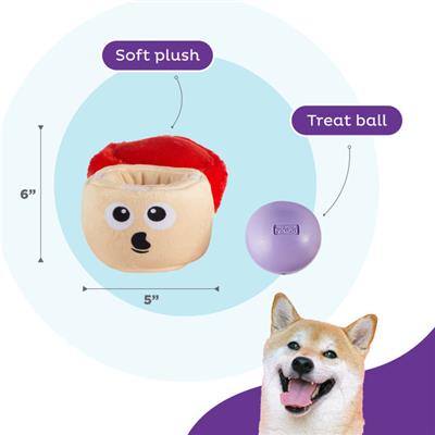 Snack Palz Interactive Plush Dog Puzzle with Treat Ball, Multi