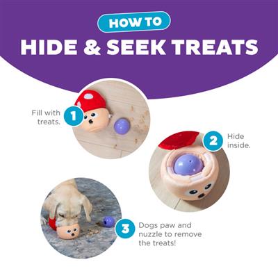 Snack Palz Interactive Plush Dog Puzzle with Treat Ball, Multi