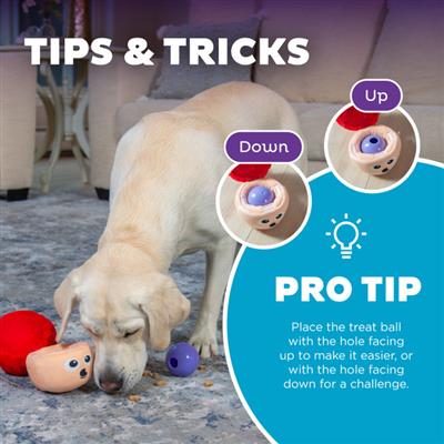 Snack Palz Interactive Plush Dog Puzzle with Treat Ball, Multi