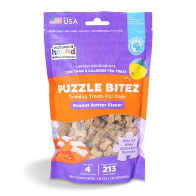 Puzzle Bitez Training Treats for Dogs Peanut Butter Flavor