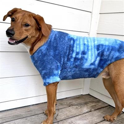 Soft Plush Pullover - Tie Dye Blue & White
