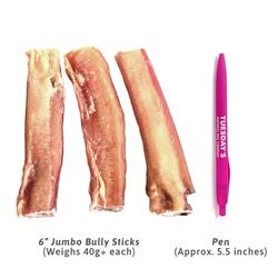 6" Jumbo Bully Sticks - Natural Scent (Bulk)