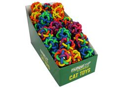 Multipet Nobbly Wobbly™ for Cats with Bell Toys Assorted Colors 1.75" 30pc