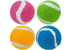 Multipet Minipet Squeaky Tennis Balls Dog Toy Assorted Colors 4pk 2.5"