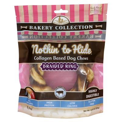 Fieldcrest Farms Nothin' To Hide Bakery Collection Dog Treat Braided Ring, Beef, 1ea/5 in