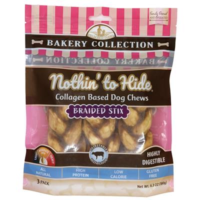 Fieldcrest Farms Nothin' To Hide Bakery Collection Dog Treat Braided Stix, Beef, 1ea/5.5 in, 3 pk