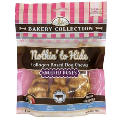 Fieldcrest Farms Nothin' To Hide Bakery Collection Dog Treat Knotted Bone, Beef, 1ea/4 in, 3 pk
