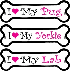 Special Edition Pink Bone Magnets I (Heart) My …