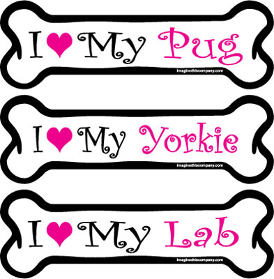 Special Edition Pink Bone Magnets I (Heart) My …