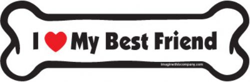 I (Heart) My Best Friend Bone Magnets