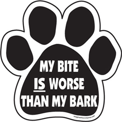 My bite IS worse than my bark Paw Magnets