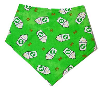 Bandana - Pup Cup - Lime Green Puppachino Puppuchino Whipped Cream Dog Treat
