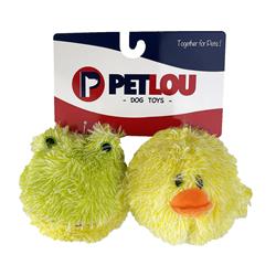 4" EZ Squeaky Twin Pack Chick & Frog