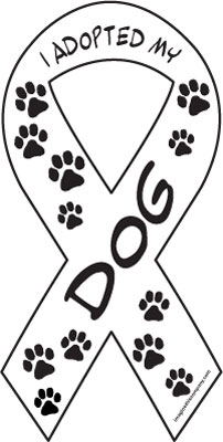 I Adopted My Dog Ribbon Magnets