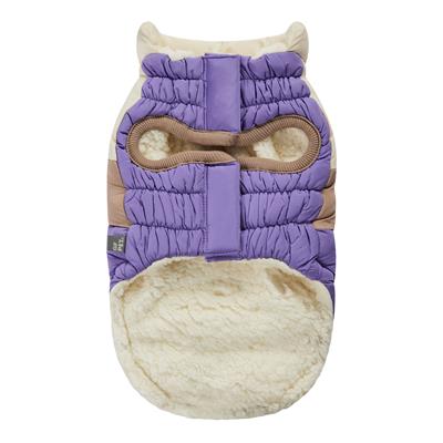 Color Block Puffer - Purple