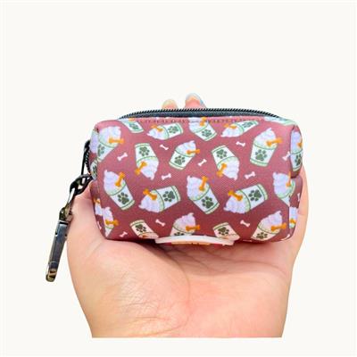 Puppachino Dog Poop Bag Holder | Brown Coffee Waste Bag Dispenser | Recycled Neoprene | Pup Cup Dog Accessory | Eco-Friendly Pet Gear