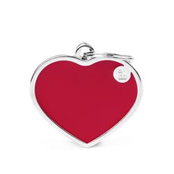 Large Red Heart ID Tag