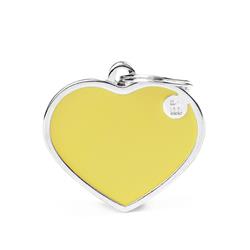 Large Yellow Heart ID Tag