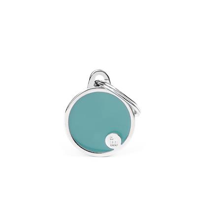 Small Light Blue Circle ID Tag