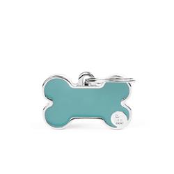 Small Light Blue Bone ID Tag