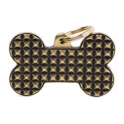 XL Bone Bronx Studs English Brass ID Tag