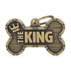XL Bone Bronx King English Brass XL ID Tag