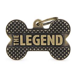 XL Bone Bronx Legend English Brass ID Tag