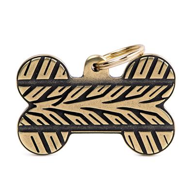 XL Bone Bronx Pneumatic English Brass ID Tag