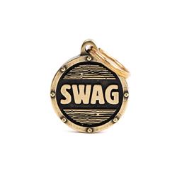 Medium Circle Bronx Swag English Brass ID Tag