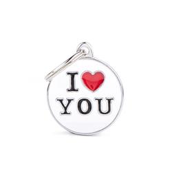 Medium Circle I Love You ID Tag