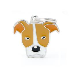 White And Orange Pitbull ID Tag