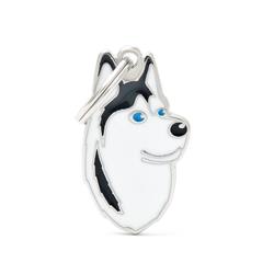 Black And White Husky ID Tag