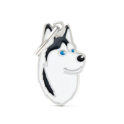 Black And White Husky ID Tag