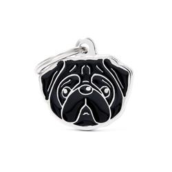 Black Pug ID Tag