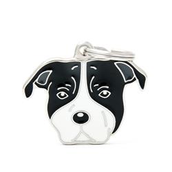 Black And Whiteamerican Staffordshire Terrier ID Tag