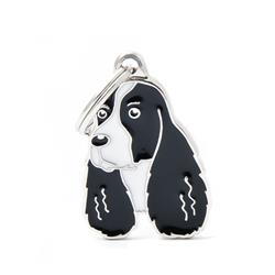 White And Black Springer Spaniel ID Tag