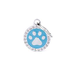 Light Blue Glam Paw ID Tag