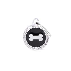 Black Glam Bone ID Tag