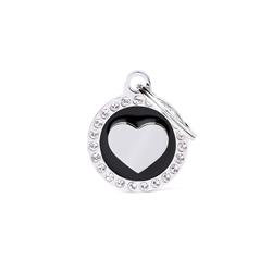 Black Glam Heart ID Tag