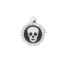 Black Glam Skull ID Tag