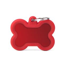 Red Bone Aluminum Red Rubber ID Tag