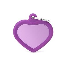 Purple Heart Aluminum Purple Rubber ID Tag